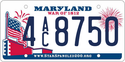 MD license plate 4AC8750