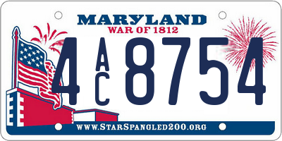 MD license plate 4AC8754