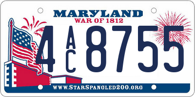 MD license plate 4AC8755