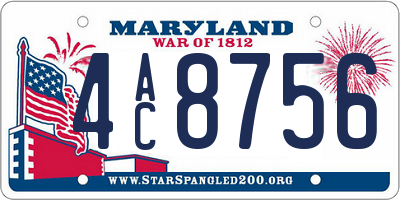 MD license plate 4AC8756