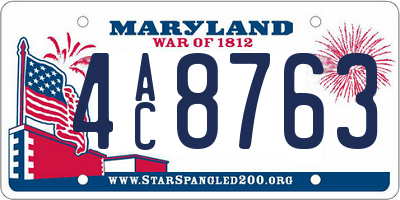 MD license plate 4AC8763