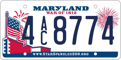 MD license plate 4AC8774