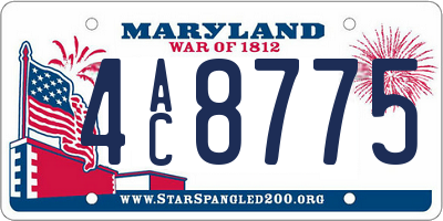 MD license plate 4AC8775