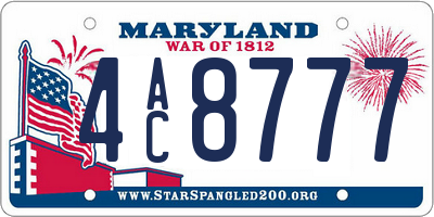 MD license plate 4AC8777
