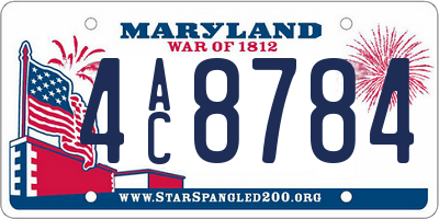 MD license plate 4AC8784
