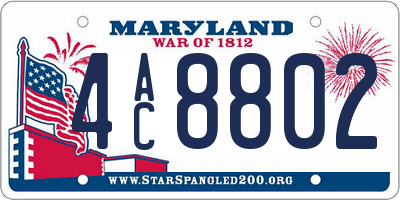 MD license plate 4AC8802