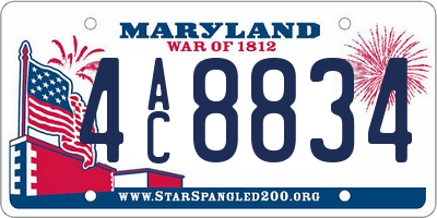 MD license plate 4AC8834