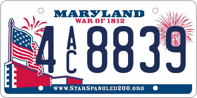 MD license plate 4AC8839