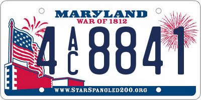 MD license plate 4AC8841
