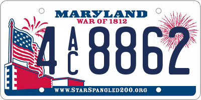 MD license plate 4AC8862