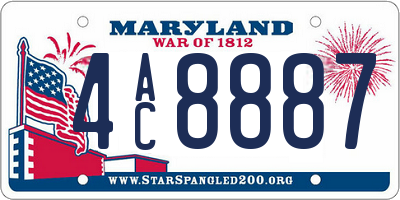MD license plate 4AC8887
