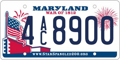 MD license plate 4AC8900