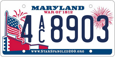 MD license plate 4AC8903