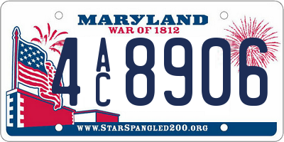 MD license plate 4AC8906