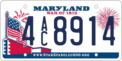 MD license plate 4AC8914