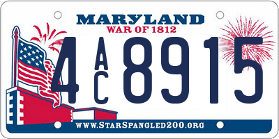 MD license plate 4AC8915