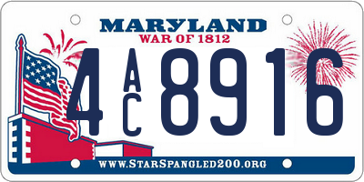 MD license plate 4AC8916