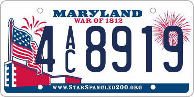 MD license plate 4AC8919