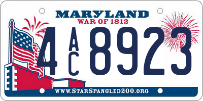 MD license plate 4AC8923