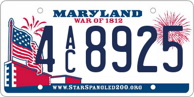 MD license plate 4AC8925