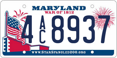MD license plate 4AC8937