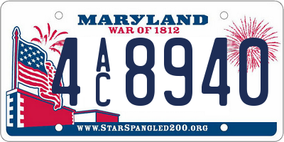 MD license plate 4AC8940