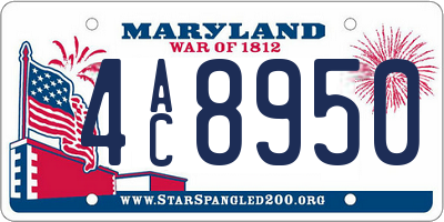 MD license plate 4AC8950