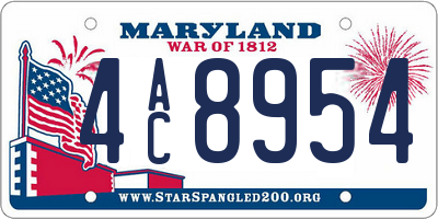 MD license plate 4AC8954
