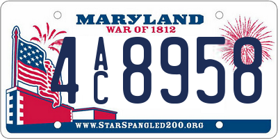 MD license plate 4AC8958