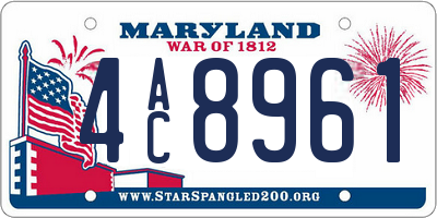 MD license plate 4AC8961