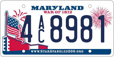 MD license plate 4AC8981