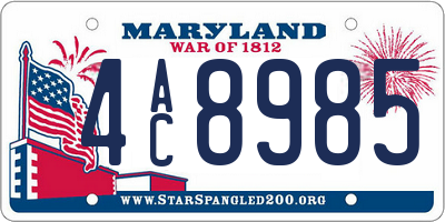 MD license plate 4AC8985
