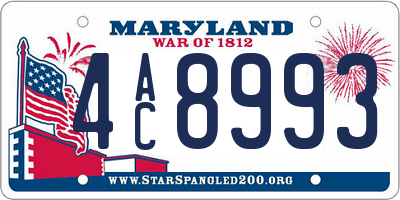MD license plate 4AC8993
