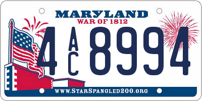 MD license plate 4AC8994