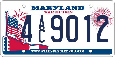 MD license plate 4AC9012