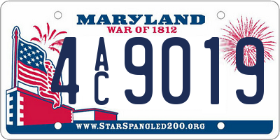 MD license plate 4AC9019