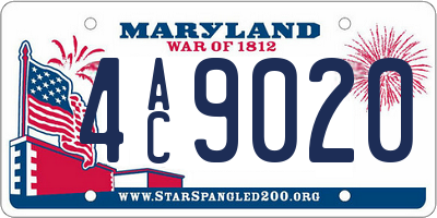 MD license plate 4AC9020