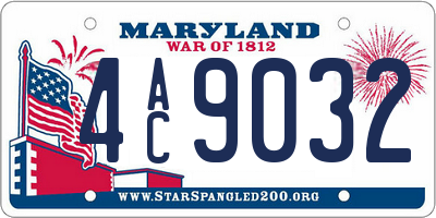 MD license plate 4AC9032