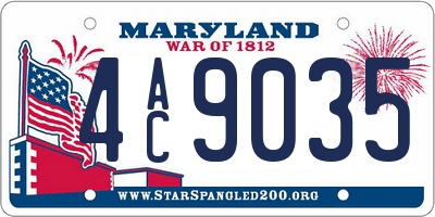 MD license plate 4AC9035