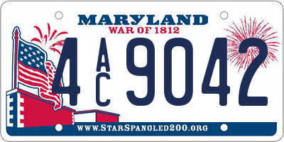 MD license plate 4AC9042
