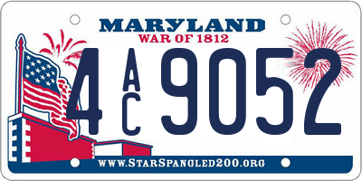 MD license plate 4AC9052