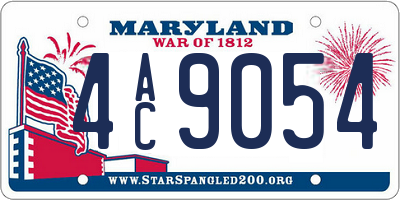 MD license plate 4AC9054