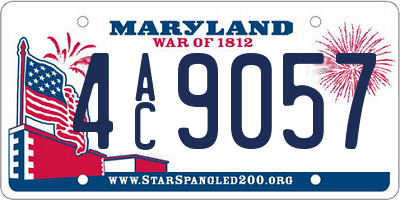 MD license plate 4AC9057