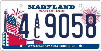 MD license plate 4AC9058