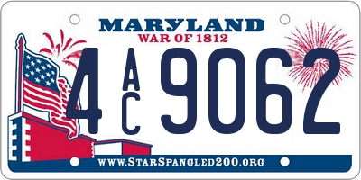 MD license plate 4AC9062