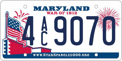 MD license plate 4AC9070