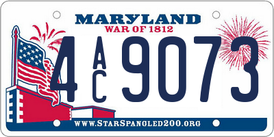 MD license plate 4AC9073