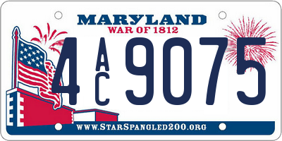 MD license plate 4AC9075
