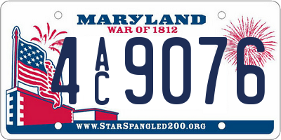 MD license plate 4AC9076