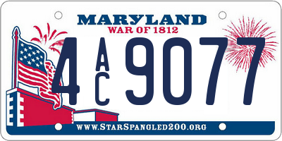 MD license plate 4AC9077